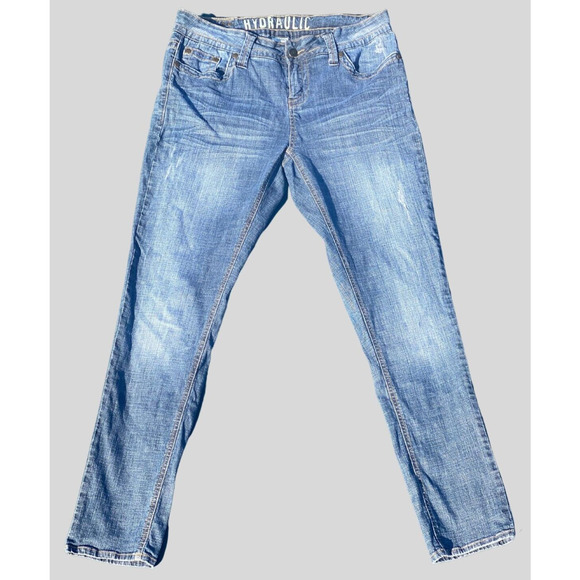 Hydraulic Jeans Hydraulic Studded Denim Jeans Medium Wash Slim Fit